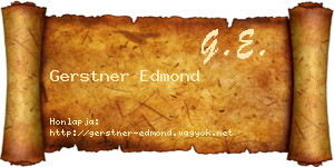 Gerstner Edmond névjegykártya